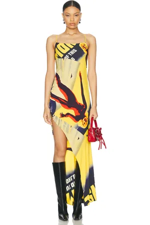 MONSE Lady Printed Draped Dress in