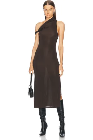 Courrèges Twist Check Jersey Long Dress in