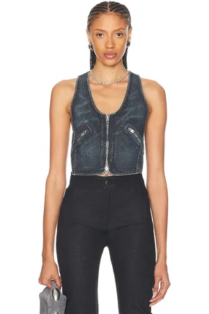 Alexander Wang Hotfix Crystal Moto Vest in