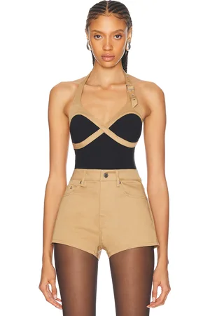 FLEUR DU MAL Stretch Tailored Buckle Bodysuit in