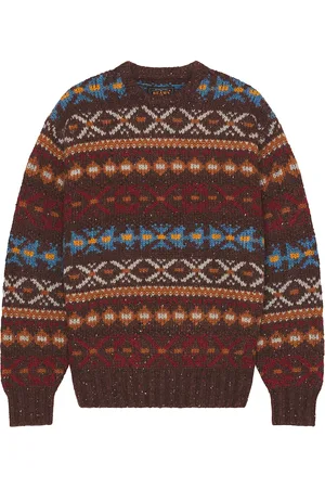 Beams Crew Fair Isle Pattern 3g Sweater in