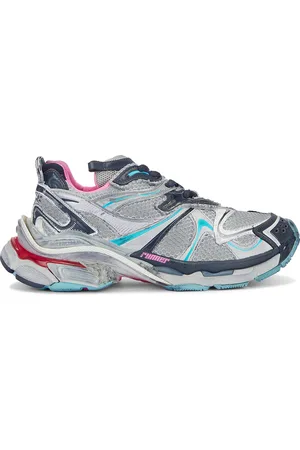 Balenciaga Runner 2 Sneakers in Grey Blue Pink & Red