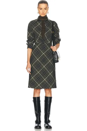 Burberry Long Sleeve Midi Dress in