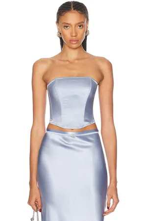 FLEUR DU MAL Silk Corset Top in