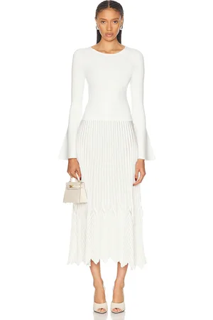 Simkhai Damoni Chevron Pleating Midi Dress in