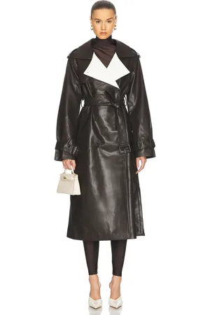 SER.O.YA Estelle Vegan Leather Trench Coat in