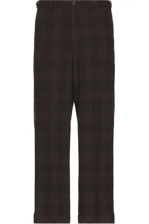 Beams Ivy Trousers Wide Recycle Wool Plaid in