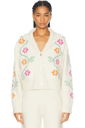 Calle Del Mar Cashmere Vine Floral Cardigan in