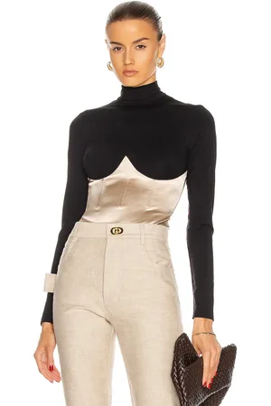 FLEUR DU MAL Mock Neck Long Sleeve Bodysuit in