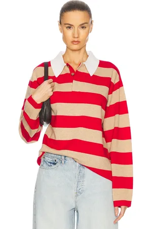 Guest In Residence Striped Rugby Cashmere Top in