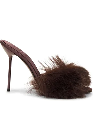 PARIS TEXAS Furry Lidia Mule 105 Heel in