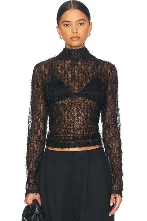 Rohe High Neck Textured Sheer Top in