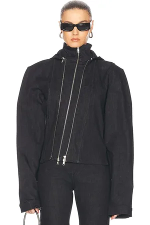 Jade Cropper Asymmetric Denim Jacket in