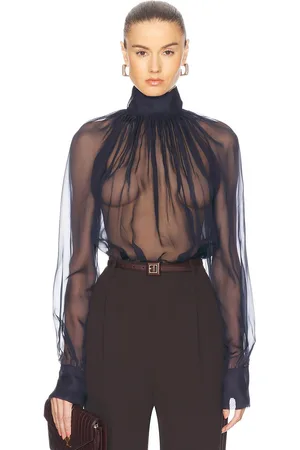Saint Laurent Long Sleeve Blouse in