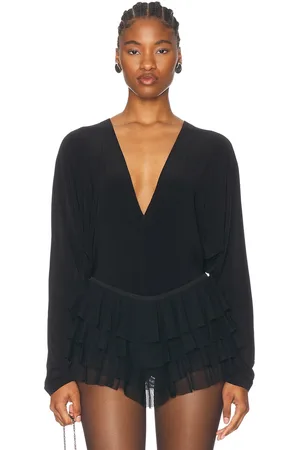 Norma Kamali Dolman V Neck Bodysuit in