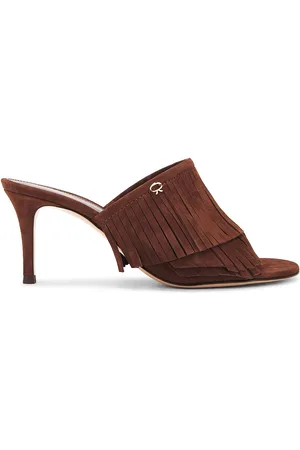 Gianvito Rossi Camoscio Fringe Mule Sandal in