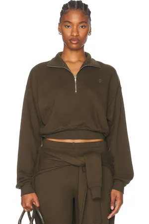ÉTERNE Cropped Half-Zip Sweatshirt in