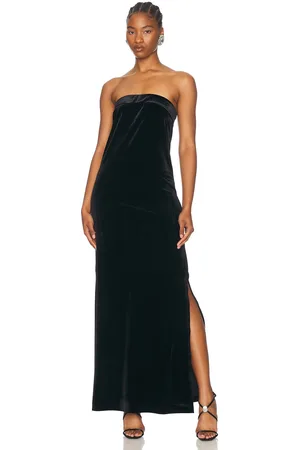 Norma Kamali Strapless Tailored Side Slit Gown in