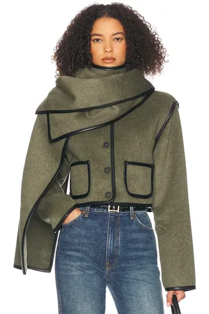 Helsa Boxy Jacket With Detachable Scarf in