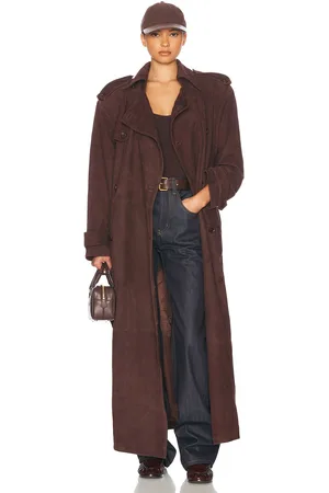 Helsa Suede Trench Coat in