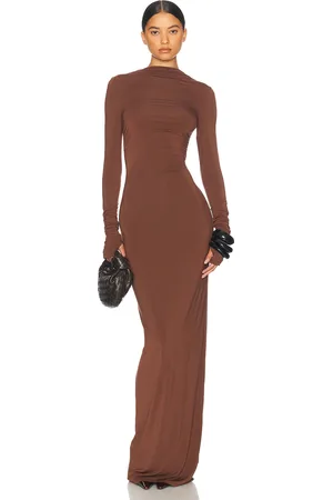 Helsa Jersey Backless Maxi Dress in