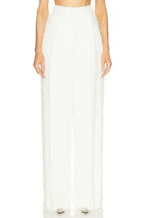Oscar de la Renta Wide Leg Fringe Pant in
