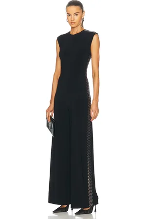 Norma Kamali Gunmetal Stud Sleeveless Jumpsuit in