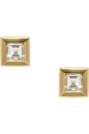 Azlee Bare Carre Stud Earrings in