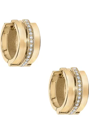 Azlee Staircase 3 Tier Hinged Diamond Huggie Earrings in