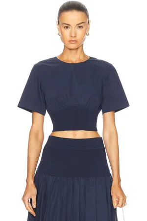 Simkhai Adair Crewneck Crop Top in