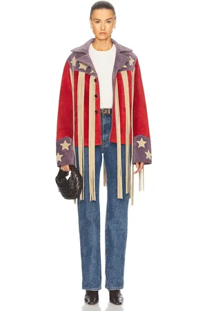 BODE Flag Fringe Jacket in Red White & Blue