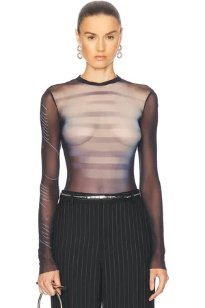 Jean Paul Gaultier Le M?le Bodysuit in Navy Light Blue & White