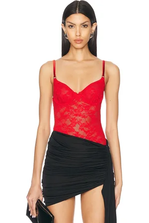 FLEUR DU MAL Le Stretch Lace Bodysuit in