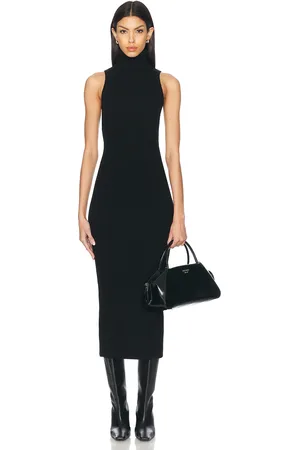 ENZA COSTA Rib Sleeveless Turtleneck Sweater Dress in