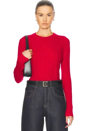Guest In Residence Cable Shrunken Cashmere Crew Sweater in