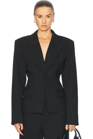 EAVES Melange Suiting Cinched Blazer in
