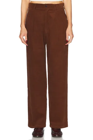 WAO Wide Leg Pleated Corduroy Pant in