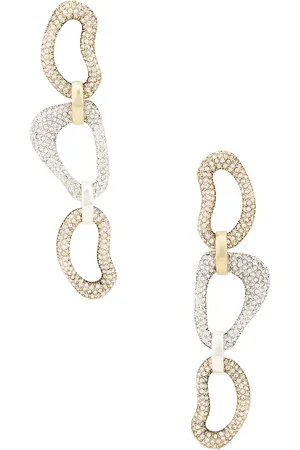 AREA Crystal Link Drop Earrings in