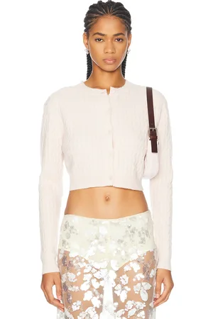 ENZA COSTA Powder Cashmere Cable Knit Cardigan in