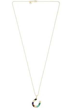 Sydney Evan Mosaic Horseshoe Charm Necklace in