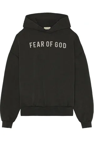 FEAR OF GOD French Terry Overlapped Grey Print Logo Hoodie in