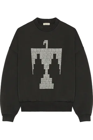 FEAR OF GOD French Terry Crewneck Thunderbird Grey Print Sweatshirt in