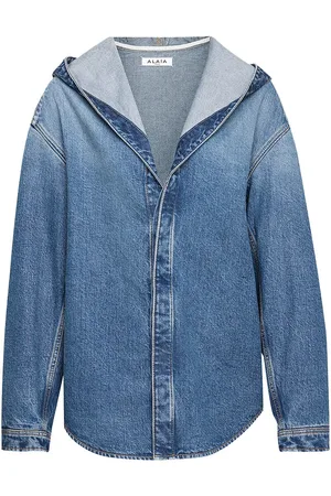 Alaïa Hooded Denim Top in