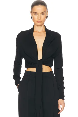 Salvatore Ferragamo Long Sleeve Wrap Top in