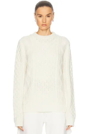 Guest In Residence Allday Cable Crew Neck Sweater in Cashmere Blend in