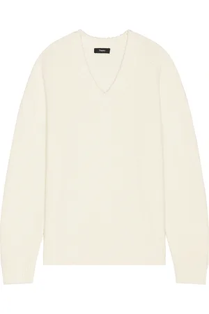 THEORY Heavy Wool Cashmere V-Neck Sweater in