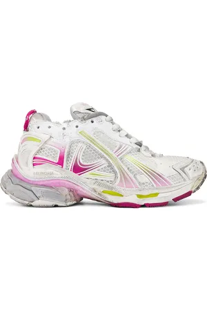 Balenciaga Runner Gradient Sneaker in White Pink Grey & Fluo Yellow