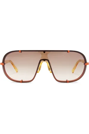 DRIES VAN NOTEN Shield Sunglasses in Rust Honey & Brown Gradient