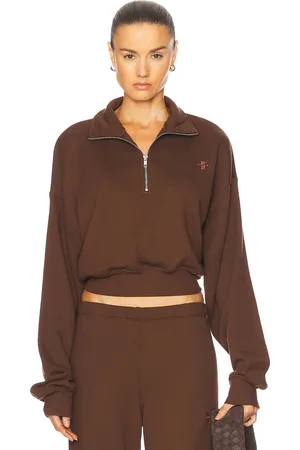 ÉTERNE Cropped Half-Zip Sweatshirt in
