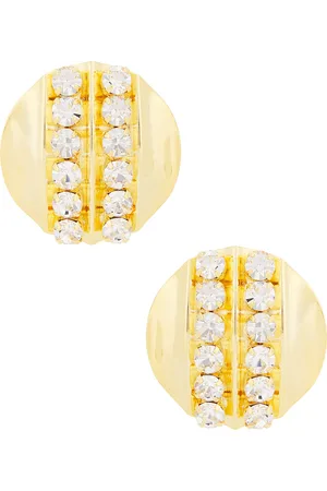 Alessandra Rich Crystal Round Earrings in